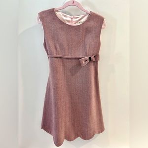 Helena Kid's Girl's Pink Tweed Scallop-Bottom Dress Size 7